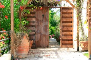 Royalty Free Photo of an Entrance in a Backyard
