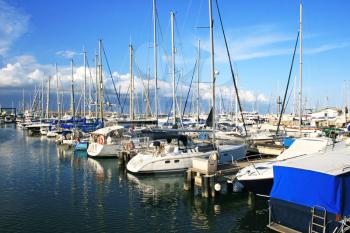 Royalty Free Photo of Yachts in Larnaca Port, Cyprus