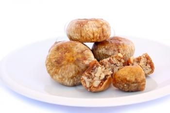 Royalty Free Photo of Dried Figs Stuffed With Nuts