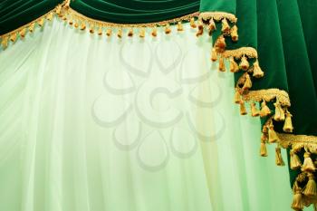 Royalty Free Photo of Luxurious Green Curtains