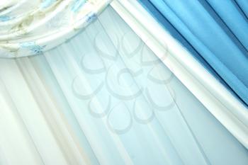 Royalty Free Photo of Blue Curtains
