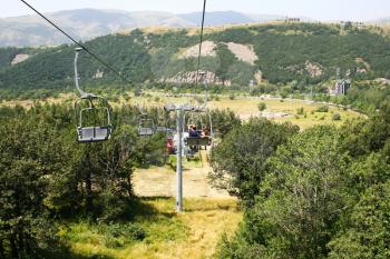 Royalty Free Photo of a Ropeway in Jermuk, Armania