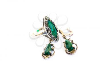 Royalty Free Photo of a Ring and Earrings