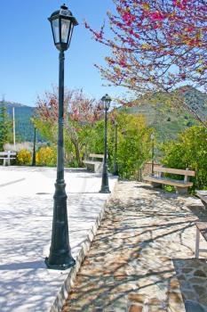 Royalty Free Photo of Streetlights in a Cyprus Mountain Village