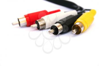 Royalty Free Photo of Audio and Video Jack Cables