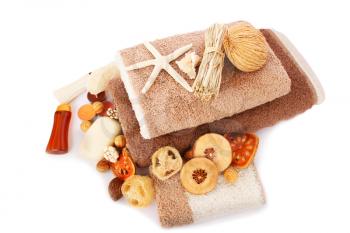 Royalty Free Photo of Towels and Decorations