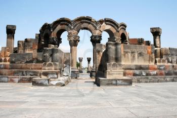Royalty Free Photo of the Zvartnots Cathedral Ruins in Armenia