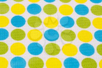 Tablecloth with round pattern  closeup picture.