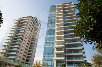 Two new modern high buildings in Limassol, Cyprus.