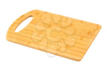 Wooden cutting board isolated on white background.