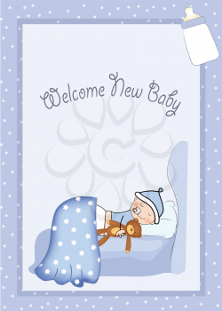 Royalty Free Clipart Image of a New Baby Announcement