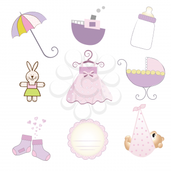 Royalty Free Clipart Image of aBaby Girl Elements
