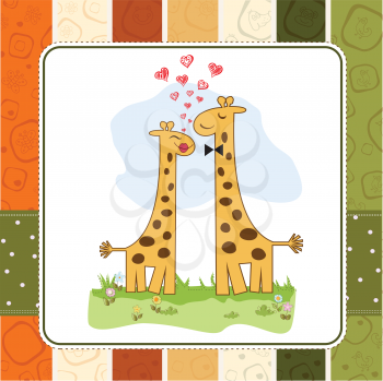 Royalty Free Clipart Image of Two Giraffes