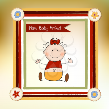 Baby girl announcement shower card
