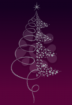 luxury Christmas tree, illustration in vector format
