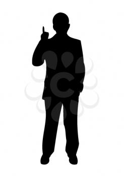Businessman - stand in position -I have IDEA!. Icon. Vector