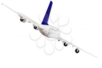 Modern airplane isolated on white background.