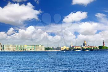 View Winter Palace  in  Saint Petersburg from Neva river. Russia