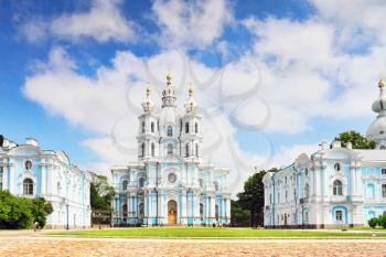 Russia, St. Petersburg. Smolny Cathedral (Church of the Resurrection)