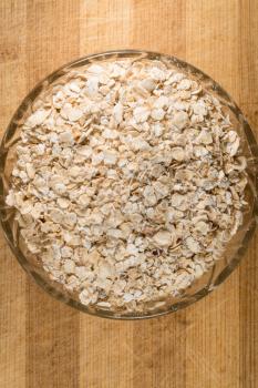 Oat Flake In A Glass Bowl