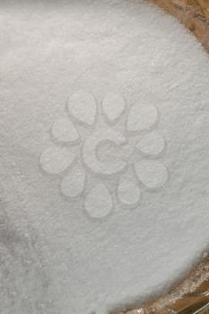 White Sugar Granulated Close-Up  In Glass