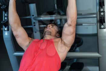 Chest Workout On An Exercise Bench