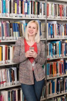 Student Happy With Online Learning Study By E-Learning Content Technology With Mobile Phone