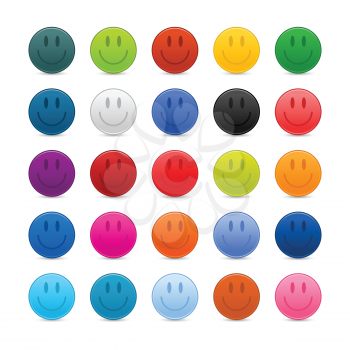 Royalty Free Clipart Image of a Bunch of Smiley Face Icons