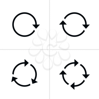Royalty Free Clipart Image of a Set of Arrow Reload Icons