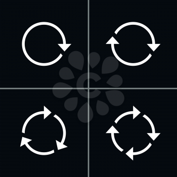 Royalty Free Clipart Image of a Set of Arrow Reload Icons