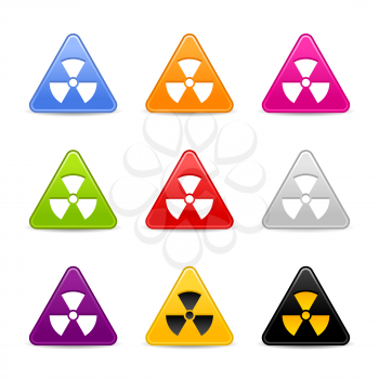 Royalty Free Clipart Image of Triangular Radiation Icons
