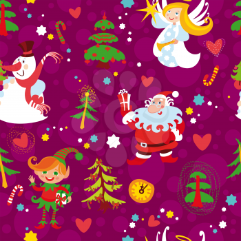 Christmas seamless wallpaper pattern, New Year's background