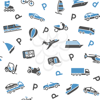 Seamless background transport icons - wrapping paper, 10eps