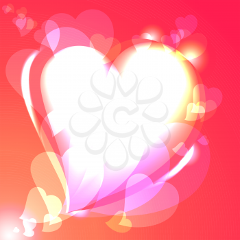 Hearts, speech bubble, vector background. Design element