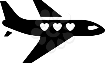 Love symbol. Valentine's Day sign, black emblem isolated on white background, flat style.