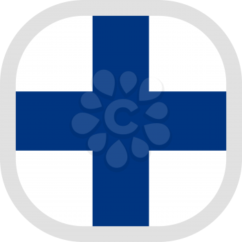 Flag of Finland. Rounded square icon on white background, vector illustration.