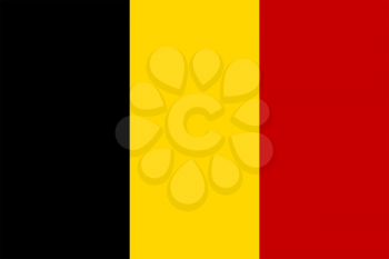 Flag of Belgium. Rectangular shape icon on white background, vector illustration.
