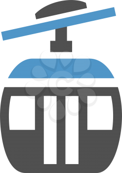 Ski lift - gray blue icon isolated on white background