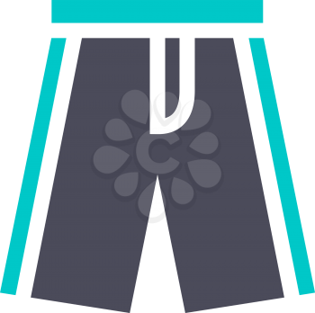 Beach shorts, gray turquoise icon on a white background