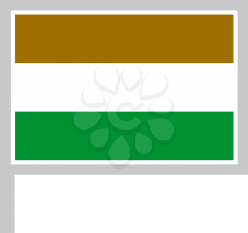 Transkei flag on flagpole, rectangular shape icon on white background, vector illustration.