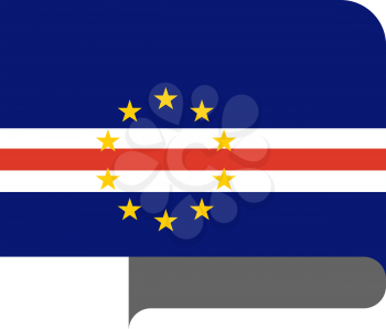 Flag of Cape Verde horizontal shape, pointer for world map
