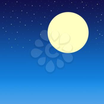 Full moon on starry night sky background


