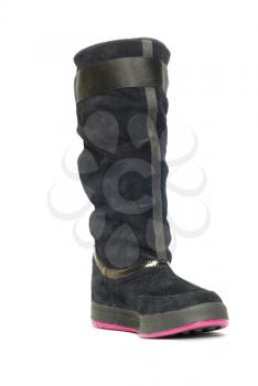 female winter boots on white background