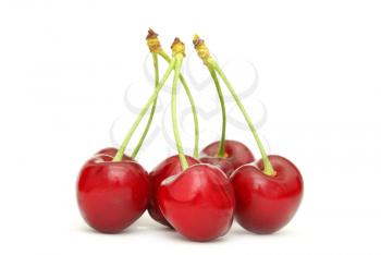 sweet cherry isolated on white