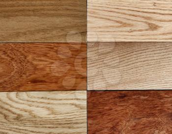 Variety of hardwood texture background in filled frame format