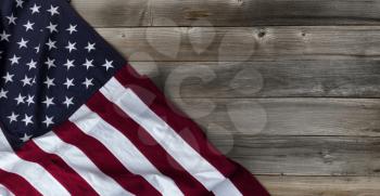 Flag of United States of America on vintage wooden planks for the freedom holidays