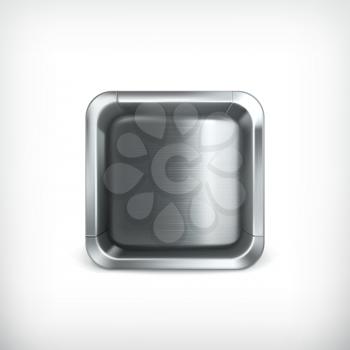 Metal box app icon, vector