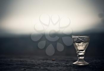 commemorative glass of vodka at the Russian cemetery unknown soldier