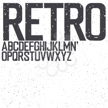 Classic Retro Uppercase Font. Set include textured background for designs