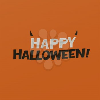 Happy Halloween logotype design. Horns added. Abstract Halloween background.